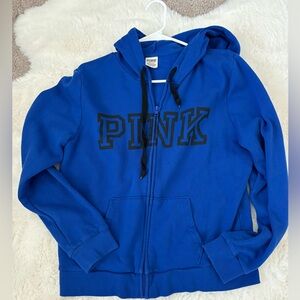 Pink royal blue hoodie and crop sweats LARGE